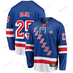 New York Rangers Libor Hajek 25 Home 2022 Stanley Cup Final Breakaway Men Jersey - Blue