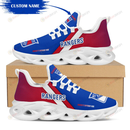 New York Rangers Logo Custom Name Pattern 3D Max Soul Sneaker Shoes