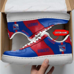 New York Rangers Logo Pattern Custom Name Air Force 1 Printed