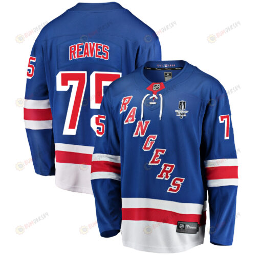 New York Rangers Ryan Reaves 75 Home 2022 Stanley Cup Final Breakaway Men Jersey - Blue