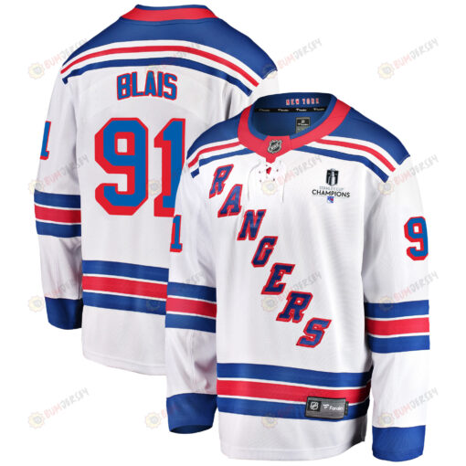 New York Rangers Samuel Blais 91 Away 2022 Stanley Cup Champions Breakaway Men Jersey - White