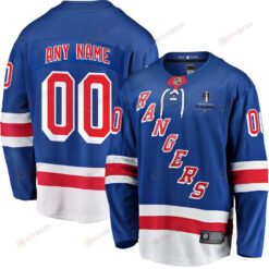 New York Rangers Stanley Cup 2023 Playoffs Patch Home Breakaway Custom Men Jersey - Blue