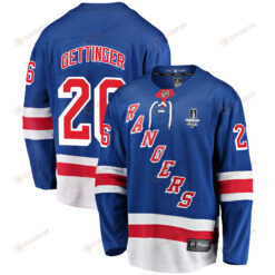 New York Rangers Tim Gettinger 26 Home 2022 Stanley Cup Final Breakaway Men Jersey - Blue