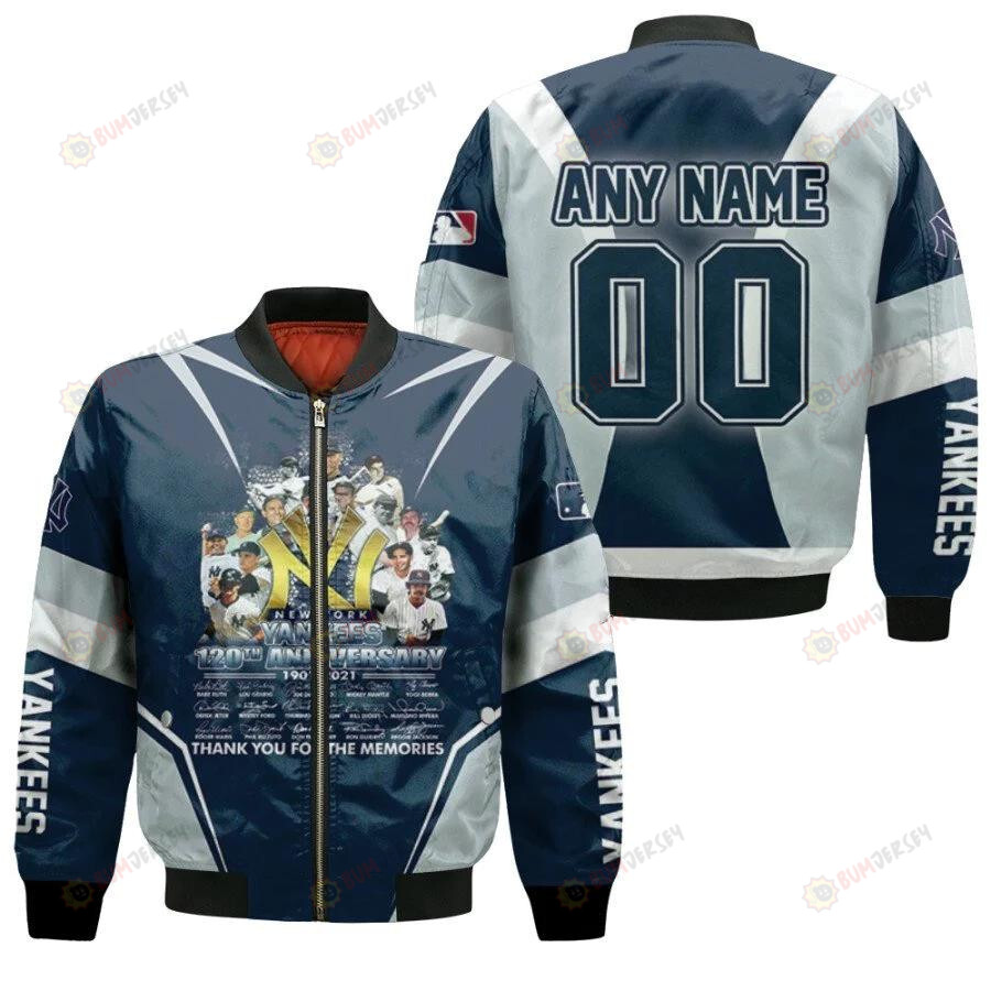 New York Yankees 120th Anniversary Legends Signature Custom Number Name For Yankees Fans Bomber Jacket 3D Printed