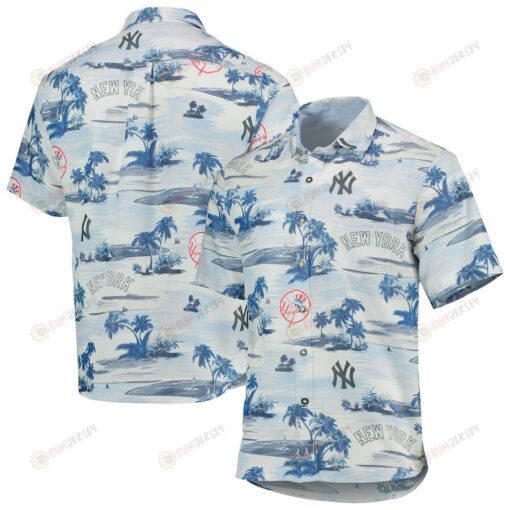 New York Yankees Bahama Coconut Point Island Button-Up Hawaiian Shirt - White