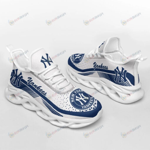 New York Yankees Blue And White 3D Max Soul Sneaker Shoes