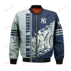 New York Yankees Bomber Jacket 3D Printed Logo Pattern In Team Colours