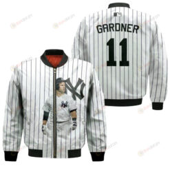 New York Yankees Brett Gardner 11 Legends White For Yankees Fans Bomber Jacket 3D Printed