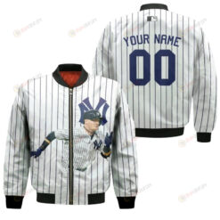 New York Yankees Clint Frazier 77 White 3D Custom Number Name For Yankees Fans Bomber Jacket 3D Printed