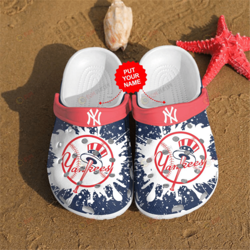 New York Yankees Custom Name Crocs Crocband Clog Comfortable Shoes - AOP Clog