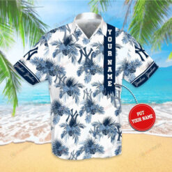 New York Yankees Custom Name Hawaiian Shirt With Leaves Pattern