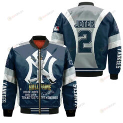 New York Yankees Derek Jeter 2 Legend Hall Of Fame Thank You For The Memories Bomber Jacket 3D Printed