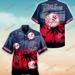New York Yankees Fans Hawaiian Shirt In Red And Navy