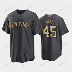 New York Yankees Gerrit Cole 45 2022-23 All-Star Game AL Charcoal Jersey