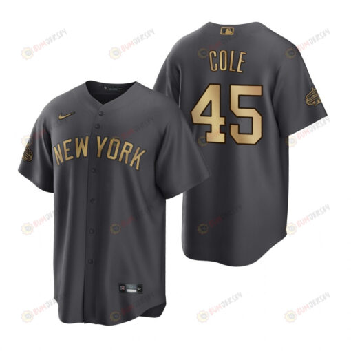 New York Yankees Gerrit Cole Charcoal 2022-23 All-Star Game Jersey