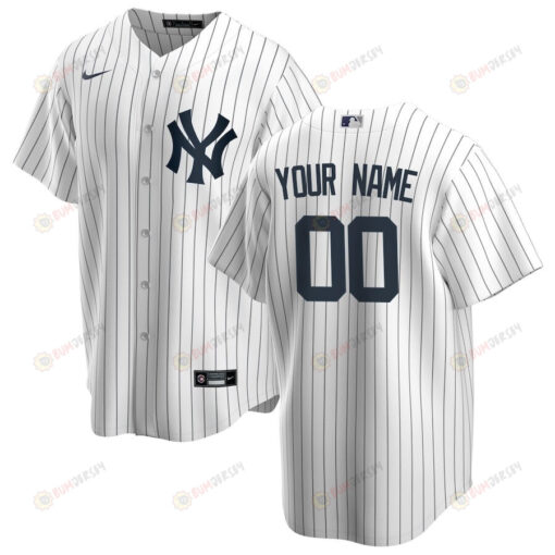 New York Yankees Home Custom Men Jersey - White