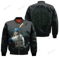 New York Yankees Jackie Robinson 42 Team Black For Yankees Fans Bomber Jacket 3D Printed