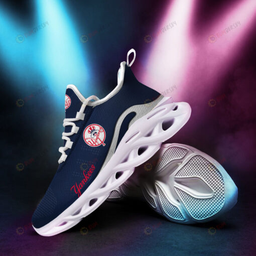 New York Yankees Logo Pattern 3D Max Soul Sneaker Shoes In Blue