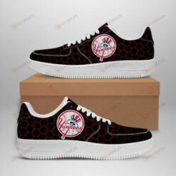 New York Yankees Logo Pattern Air Force 1 Printed In Black