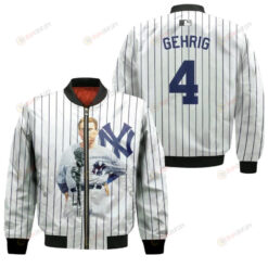 New York Yankees Lou Gehrig 4 New Arrival White For Yankees Fans Bomber Jacket 3D Printed