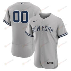 New York Yankees Road Custom Men Jersey - Gray