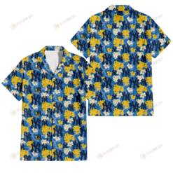 New York Yankees Yellow White Hibiscus Powder Blue Background 3D Hawaiian Shirt