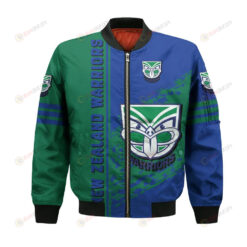New Zealand Warriors Bomber Jacket 3D Printed Logo Pattern In Team Colours