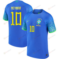 Neymar 10 Brazil National Team 2022 Qatar World Cup Away Men Jersey