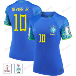 Neymar Jr 10 Women Brazil National Team FIFA World Cup Qatar 2022 Patch Away Jersey