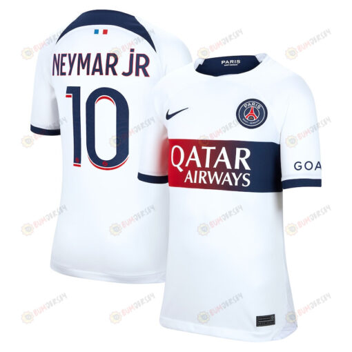 Neymar Jr. 10 Paris Saint-Germain 2023/24 Away Youth Jersey - White