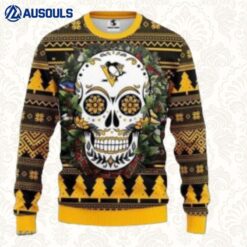Nhl Pittsburgh Penguins Skull Flower Christmas Ugly Sweaters For Men Women Unisex