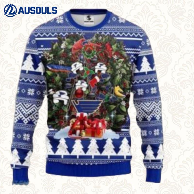 Nhl St_ Louis Blues Tree Christmas Ugly Sweaters For Men Women Unisex