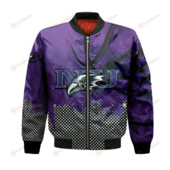 Niagara Purple Eagles Bomber Jacket 3D Printed Basketball Net Grunge Pattern
