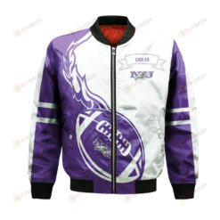 Niagara Purple Eagles Bomber Jacket 3D Printed Flame Ball Pattern