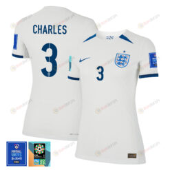 Niamh Charles 3 England 1 Star FIFA Patch Women's National Team 2023-24 World Cup Home WOMEN Jersey