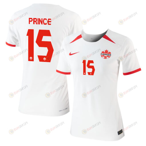 Nichelle Prince 15 Canada Women's National Team 2023-24 World Cup Away Women Jersey