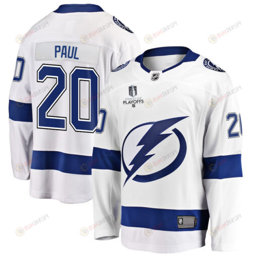 Nicholas Paul 20 Tampa Bay Lightning Stanley Cup 2023 Playoffs Patch Away Breakaway Men Jersey - White