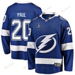 Nicholas Paul 20 Tampa Bay Lightning Stanley Cup 2023 Playoffs Patch Home Breakaway Men Jersey - Blue