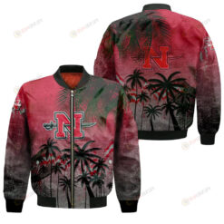 Nicholls Colonels Bomber Jacket 3D Printed Coconut Tree Tropical Grunge