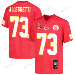 Nick Allegretti 73 Kansas City Chiefs Super Bowl LVII Champions 3 Stars Youth Jersey - Red