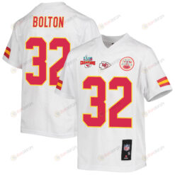 Nick Bolton 32 Kansas City Chiefs Super Bowl LVII Champions 3 Stars Youth Jersey - White