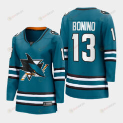 Nick Bonino 13 San Jose Sharks 2022-23 Home Women Premier Breakaway Jersey Teal