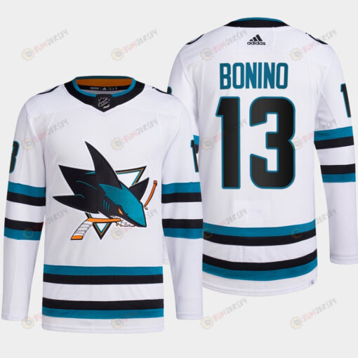 Nick Bonino 13 San Jose Sharks White Jersey 2022-23 Away Primegreen