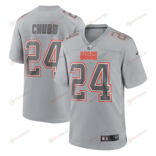 Nick Chubb 24 Cleveland Browns Atmosphere Fashion Game Jersey - Gray