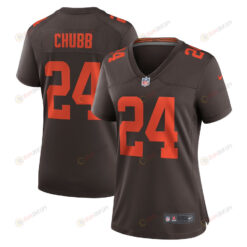 Nick Chubb 24 Cleveland Browns Women's Alternate Game Jersey - Brown