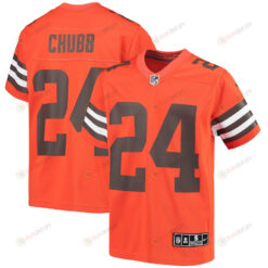 Nick Chubb 24 Cleveland Browns YOUTH Team Game Jersey - Orange