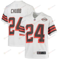 Nick Chubb 24 Cleveland Browns Youth Jersey - White