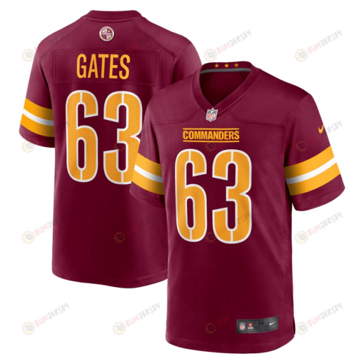 Nick Gates 63 Washington Commanders Men's Jersey - Burgundy