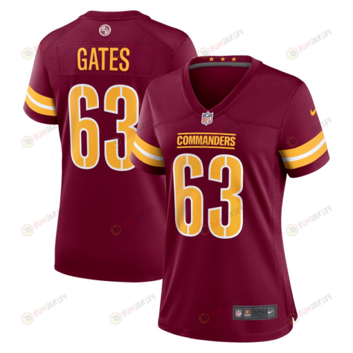 Nick Gates 63 Washington Commanders WoMen's Jersey - Burgundy