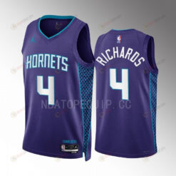 Nick Richards 4 2022-23 Charlotte Hornets Purple Statement Edition Men Jersey Swingman